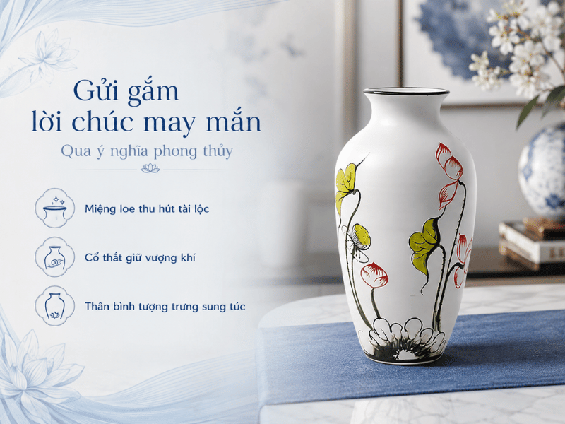 8+ Lý do chọn bình hoa gốm sứ làm quà tặng khách hàng 2 Lọ hoa gốm sứ gửi gắm lời chúc may mắn qua ý nghĩa phong thủy