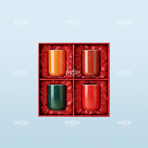 Bộ 4 ly sứ trụ men màu quà tặng