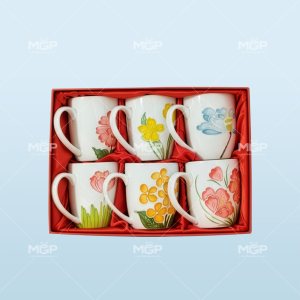 Set 6 ly bầu quai tim vẽ tay thủ công
