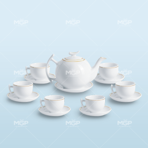Set bình trà bưởi cành kẻ vàng