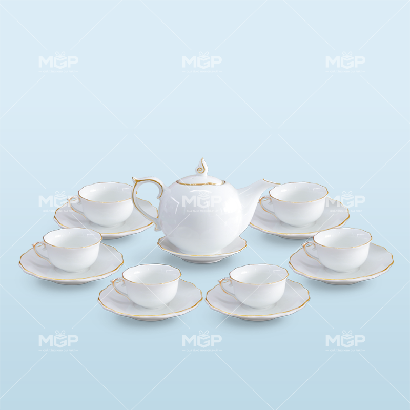 Bộ ấm trà mẫu đơn viền kẻ vàng kim - MGPBTT07 1 Bộ ấm trà mẫu đơn viền kẻ vàng kim