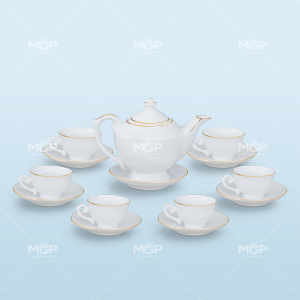 Bộ bình trà đèn thần kẻ vàng cao cấp