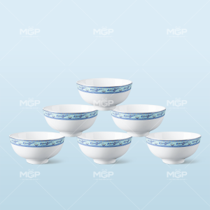 Set 6 bát cơm họa tiết hạc xanh cổ điển