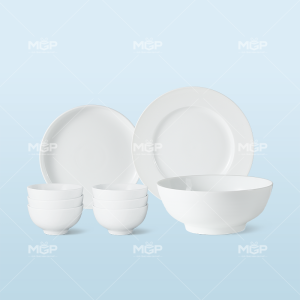 Bộ đồ ăn 9 món sứ trắng cao cấp