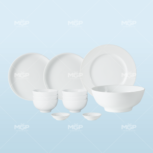 Bộ đồ ăn đầy đủ 12 món sứ trắng